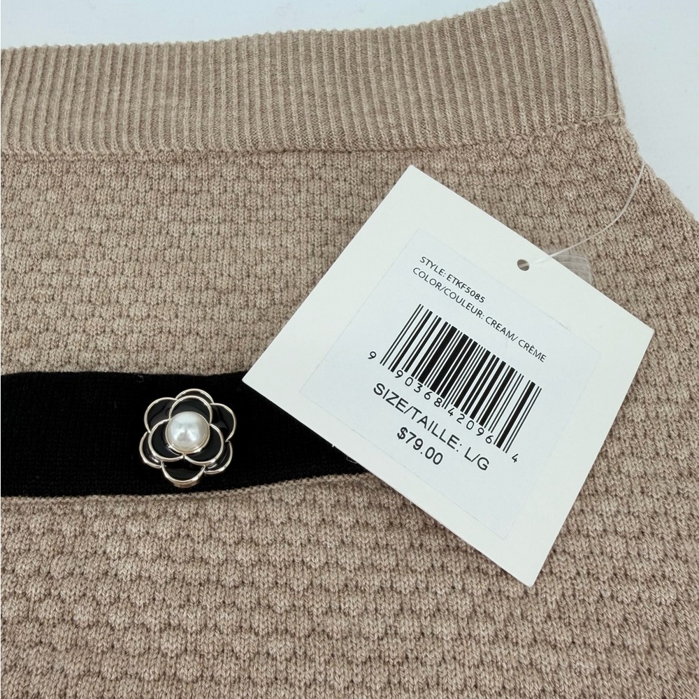 NWT Ellen Tracy Seed Stitch Contrast Trim Skirt L - Picture 7 of 7